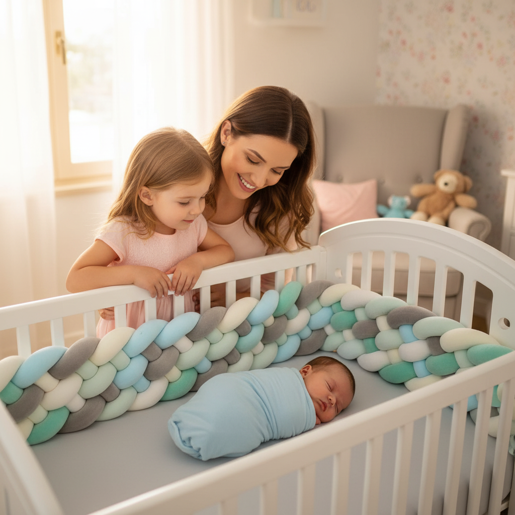 Bébé avec maman et sœur