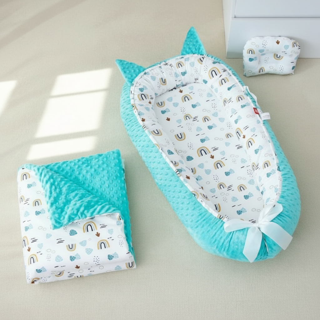 Cocon turquoise arc-en-ciel OUATINE - Ultra haute résolution