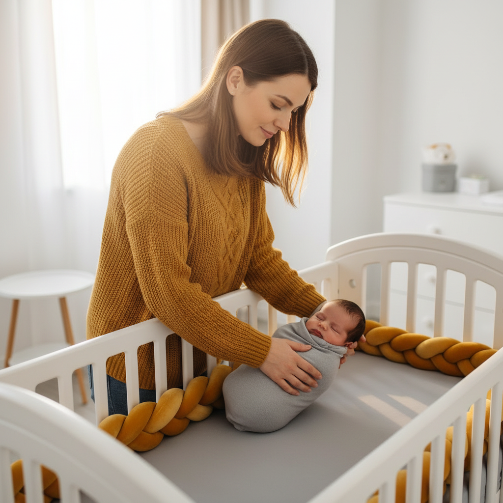 Tour de lit tressé 3m | Moutarde