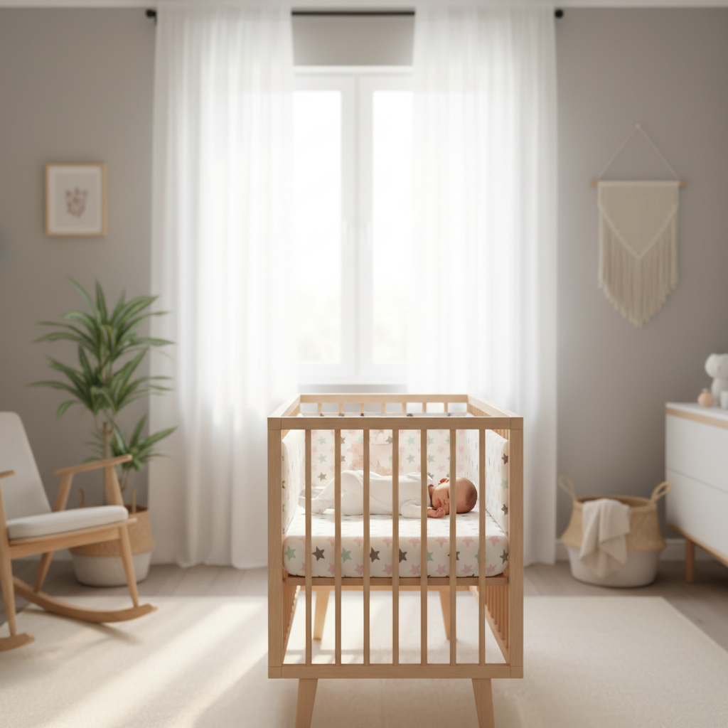 tour de lit toiles pastel ambiance nurserie claire