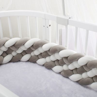 Tour de lit tressé| Blanc Gris™ - Zoombébé