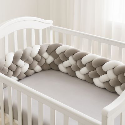 Tour de lit tressé| Blanc Gris™ - Zoombébé