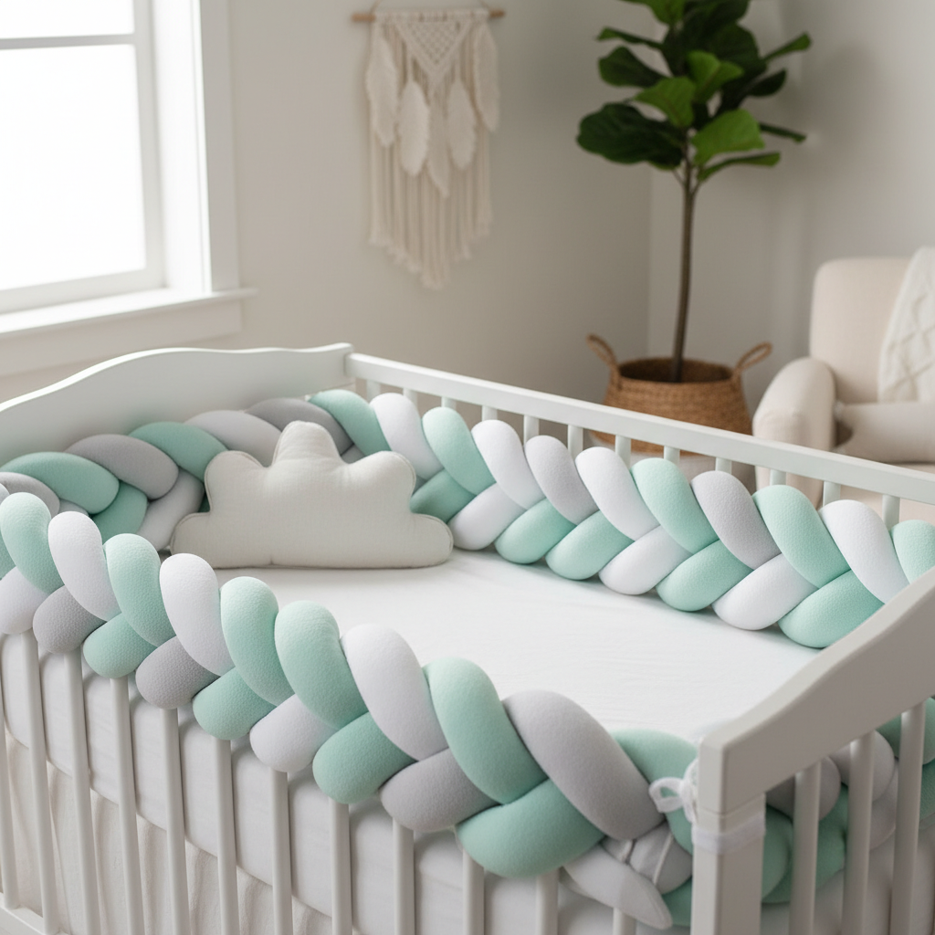 Tresse de lit installée dans chambre bébé
