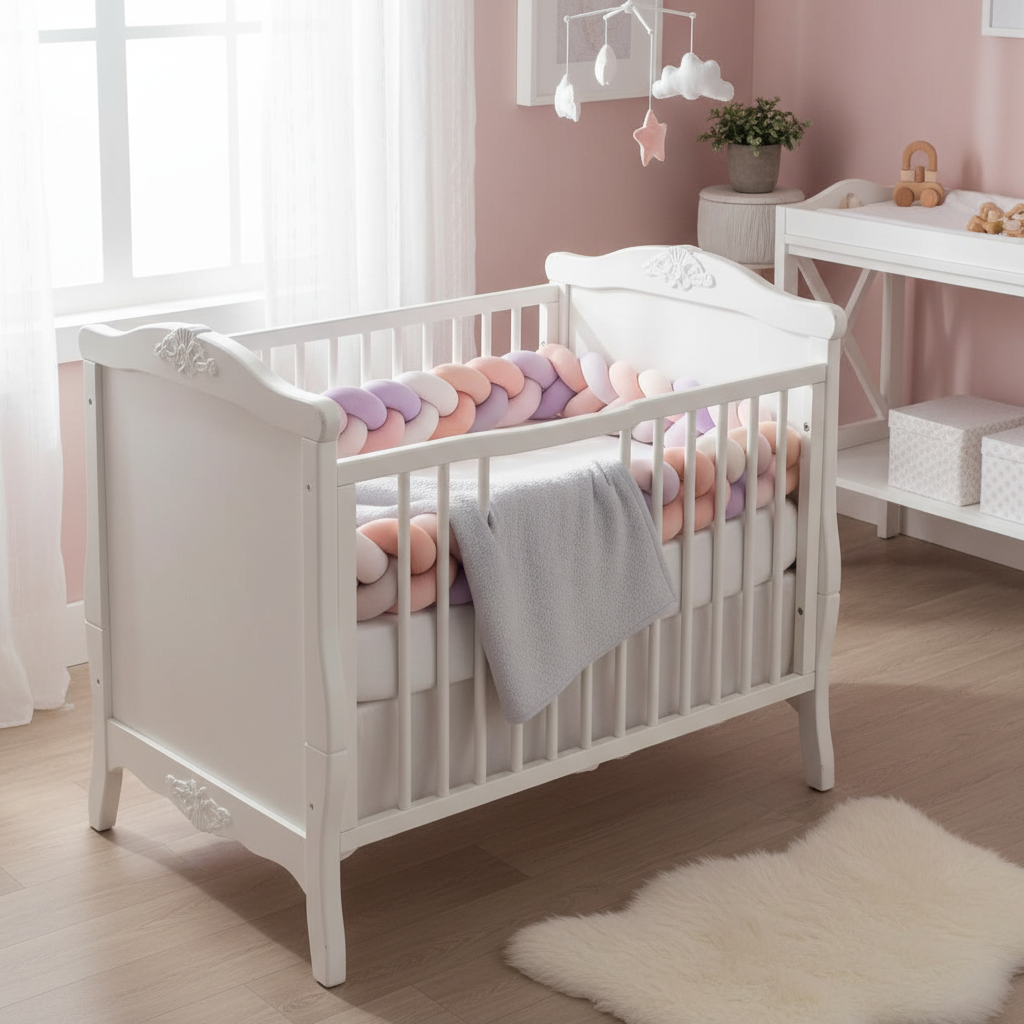 Tresse de lit pastel dans berceau