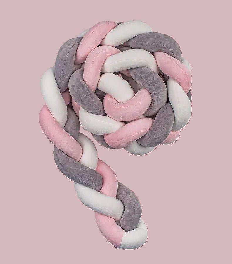 Tresse de lit| Rose Gris Blanc - Zoombébé