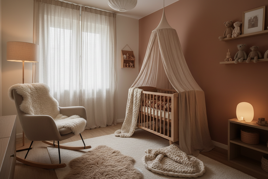 Chambre de bébé cocooning et chaleureuse avec textiles douillets pour l'hiver
