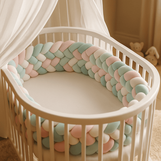 Tour de lit tressé bébé : Guide sécurité 2025 - Âge et avis des pédiatres - Zoombébé