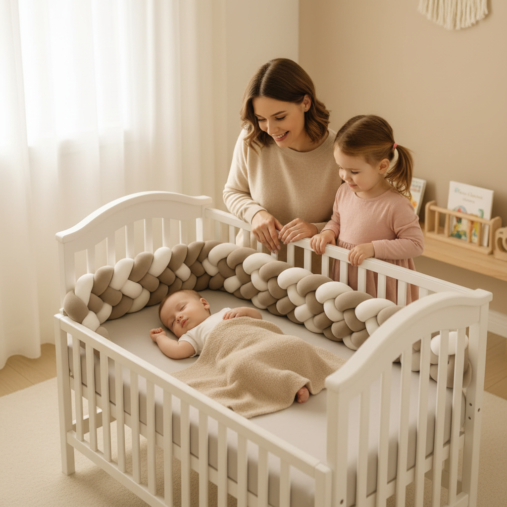 Bébé avec maman et sœur