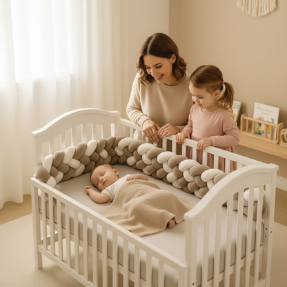 Bébé avec maman et sœur