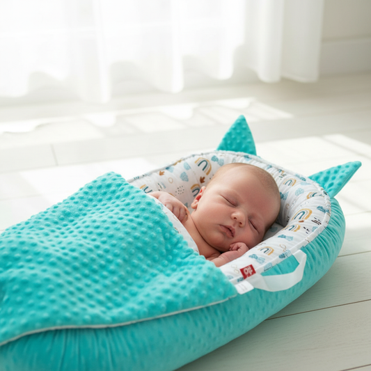 Bébé dormant dans le cocon turquoise OUATINE