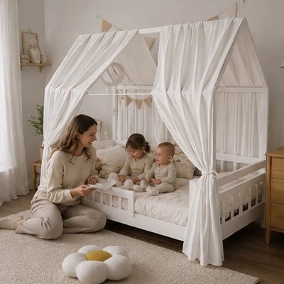 Ciel de lit enfant blanc