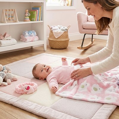 Couverture bébé dessus avec maman