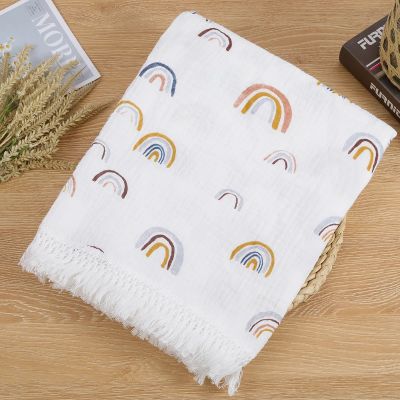 couverture emmaillotage bebe arc en ciel