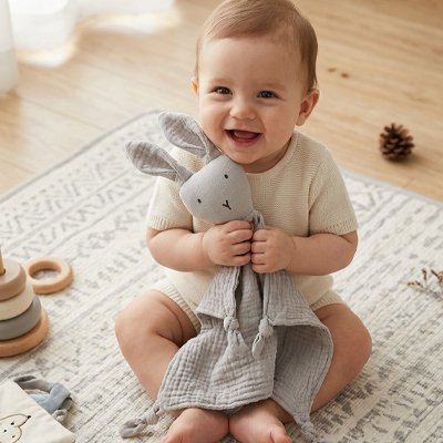 Doudou lapin coton