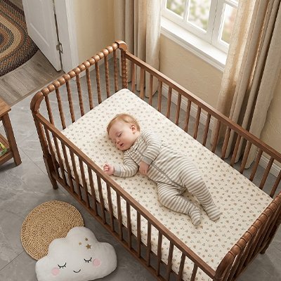 Drap housse lit bébé en bois