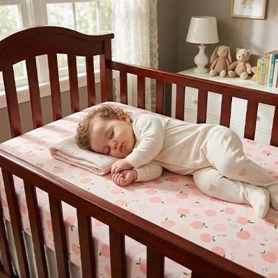 Drap housse lit bebe qui dort