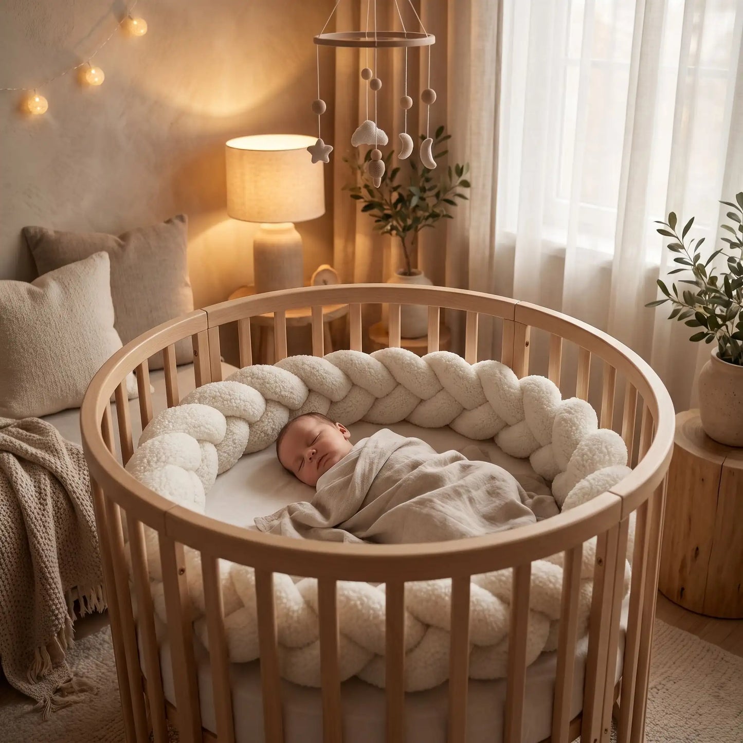 Tresse de lit bebe | Molletonne blanc