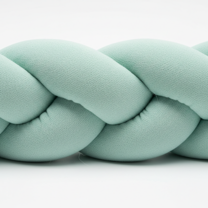 tresse de lit bebe menthe detail coton naturel tresse