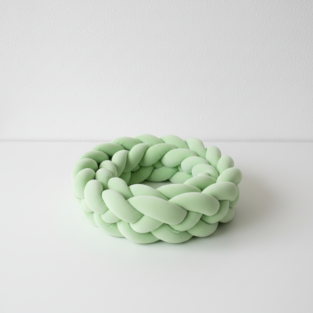 Tresse de lit bébé 3m vert menthe - Tour de lit tressé frais