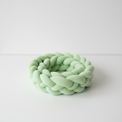 Tresse de lit bébé 3m vert menthe - Tour de lit tressé frais