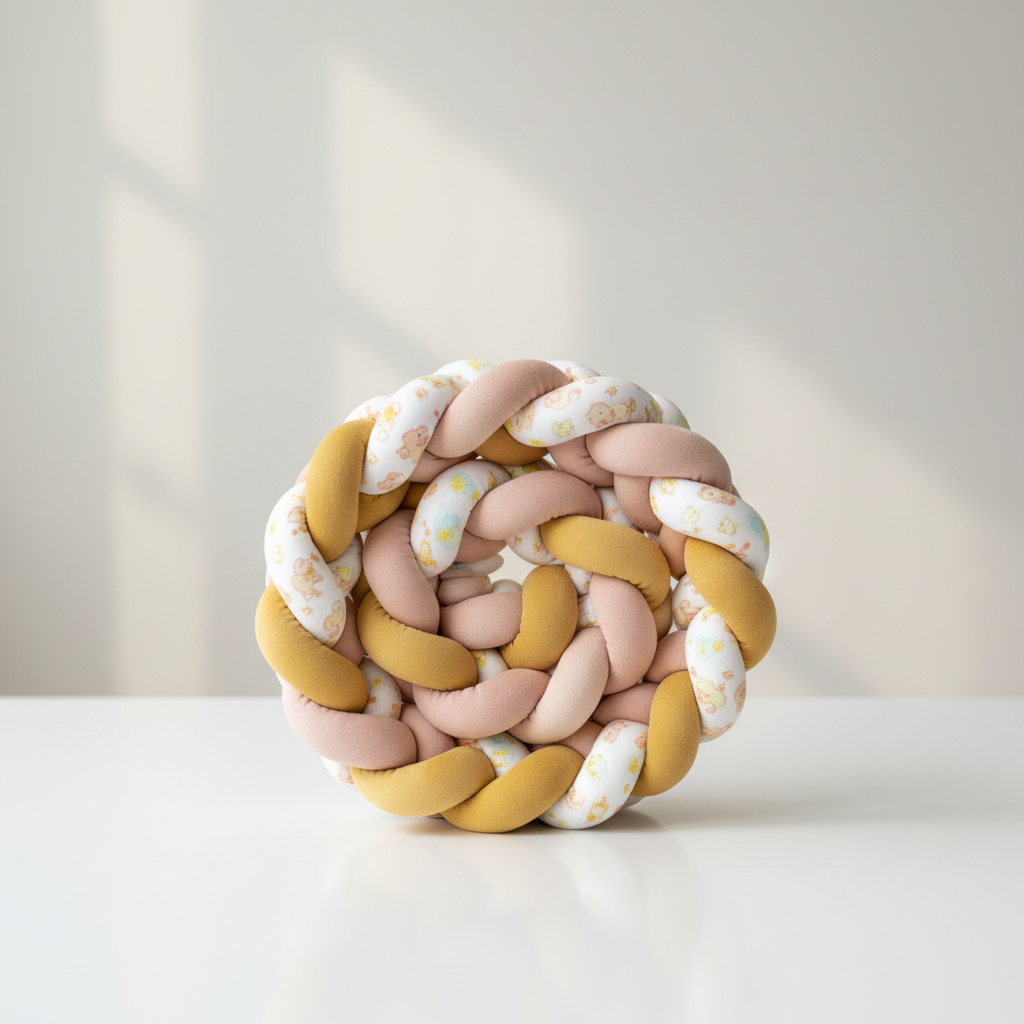 Tresse de lit bébé 3m pastel multicolore - Tour de lit tressé coloré
