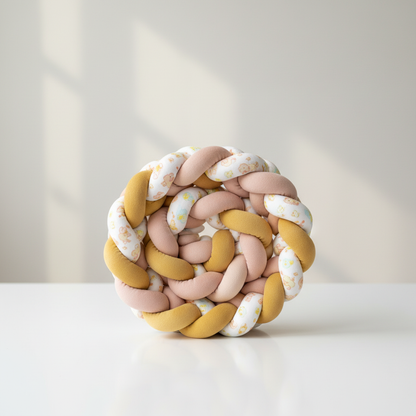 Tresse de lit bébé 3m pastel multicolore - Tour de lit tressé coloré
