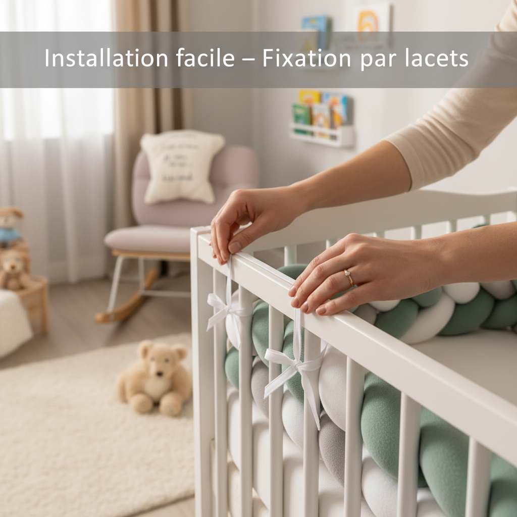 installation tresse de lit lacets blanc