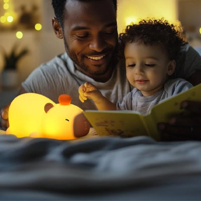 lecture avec Veilleuse bébé 