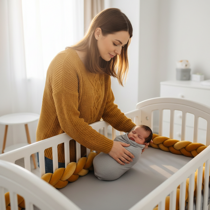 Tour de lit tressé 3m | Moutarde