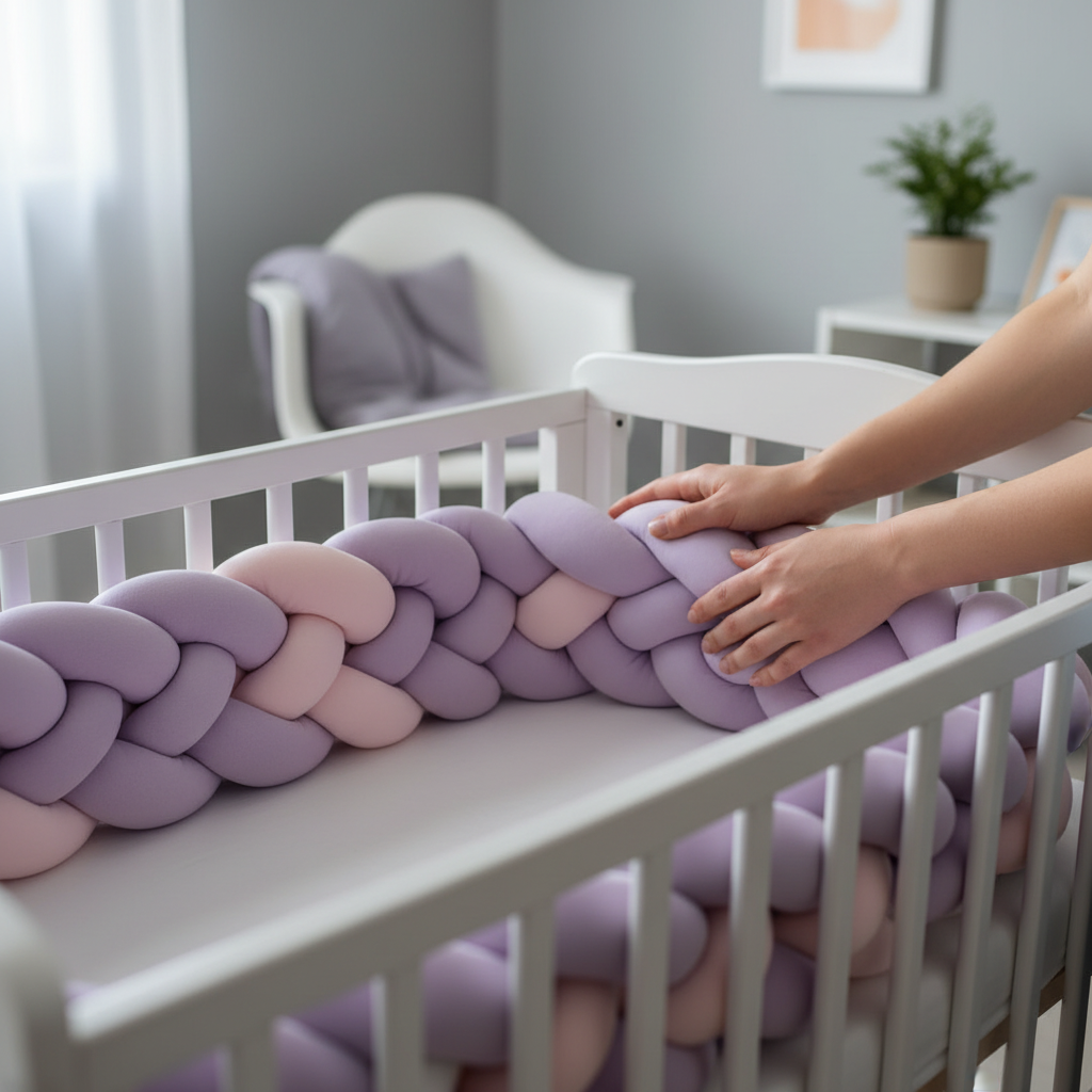 Maman touchant la tresse de lit Parme