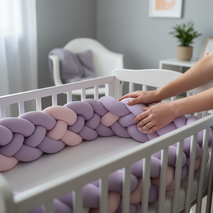 Maman touchant la tresse de lit Parme