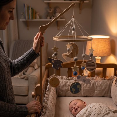 Mobile bebe dans la nuit