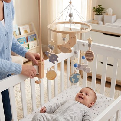 Mobile bebe dans son lit