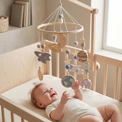 Mobile bebe qui joue avec