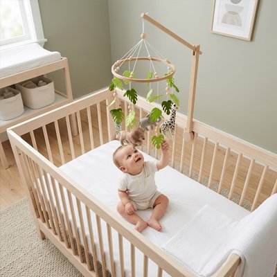 Mobile pour bébé qui le touche