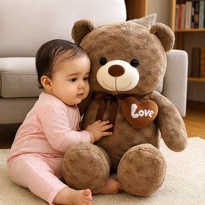 Ours en peluche avec bebe