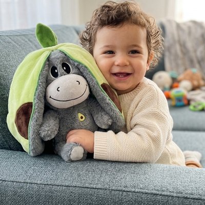 Peluche qui respire ane gris