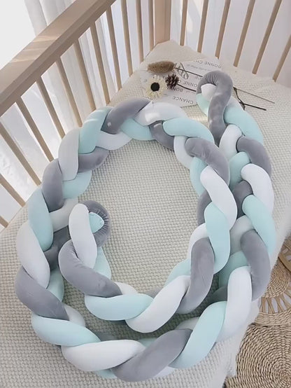 Tresse de lit | Bleu Gris Blanc