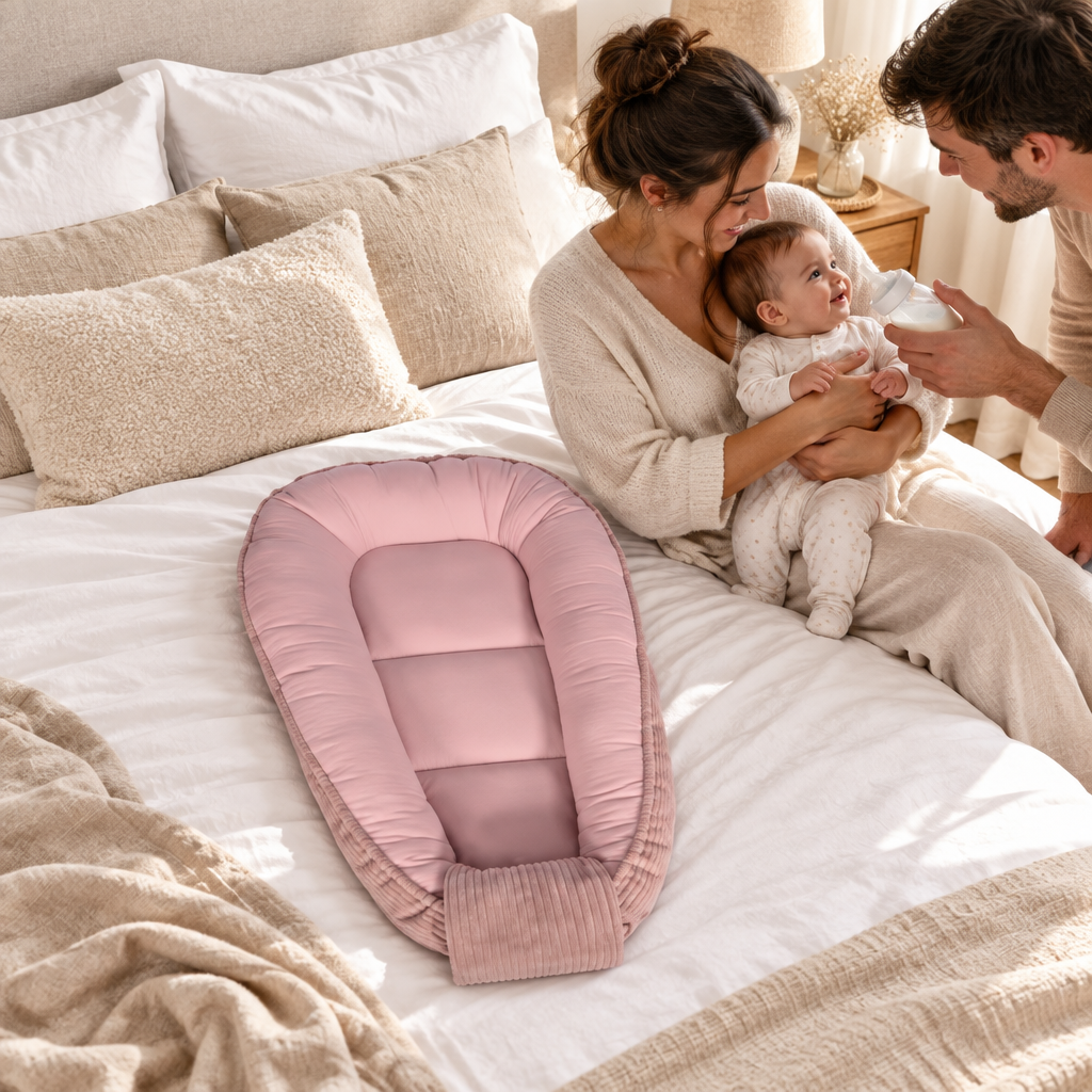 r-ducteur-de-lit-rose-lors-d-un-moment-familial-matinale