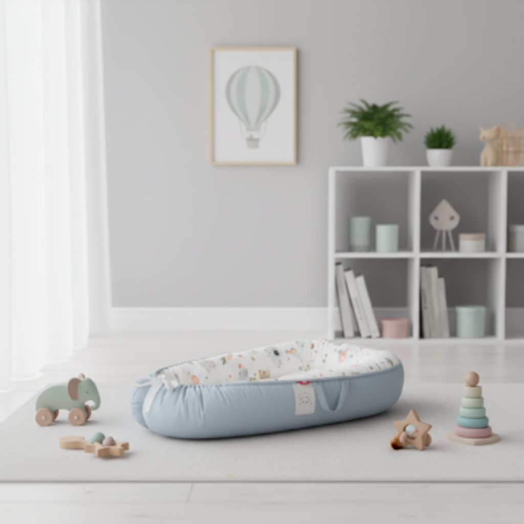 Reducteur de lit bebe cirque decoration chambre neutre
