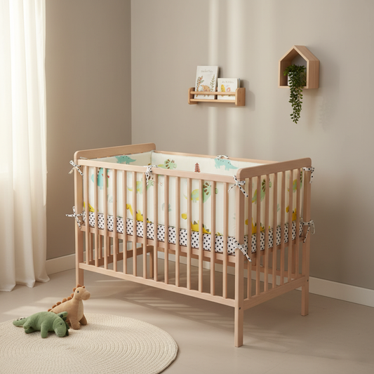 Tour de lit bébé dinosaure blanc chambre scandinave Zoombébé
