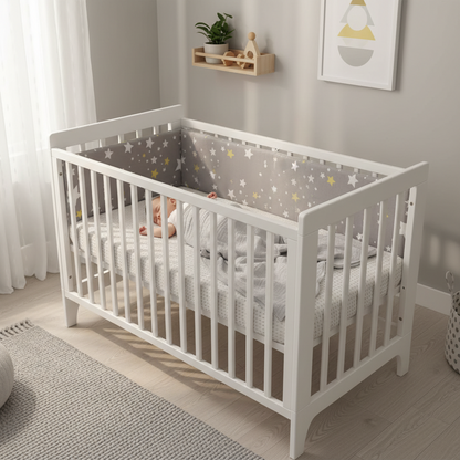 Tour de lit etoile | Gris