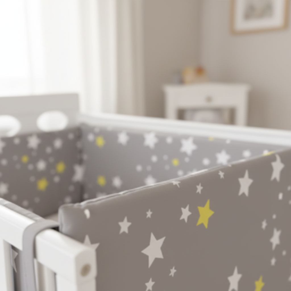 Tour de lit etoile | Gris