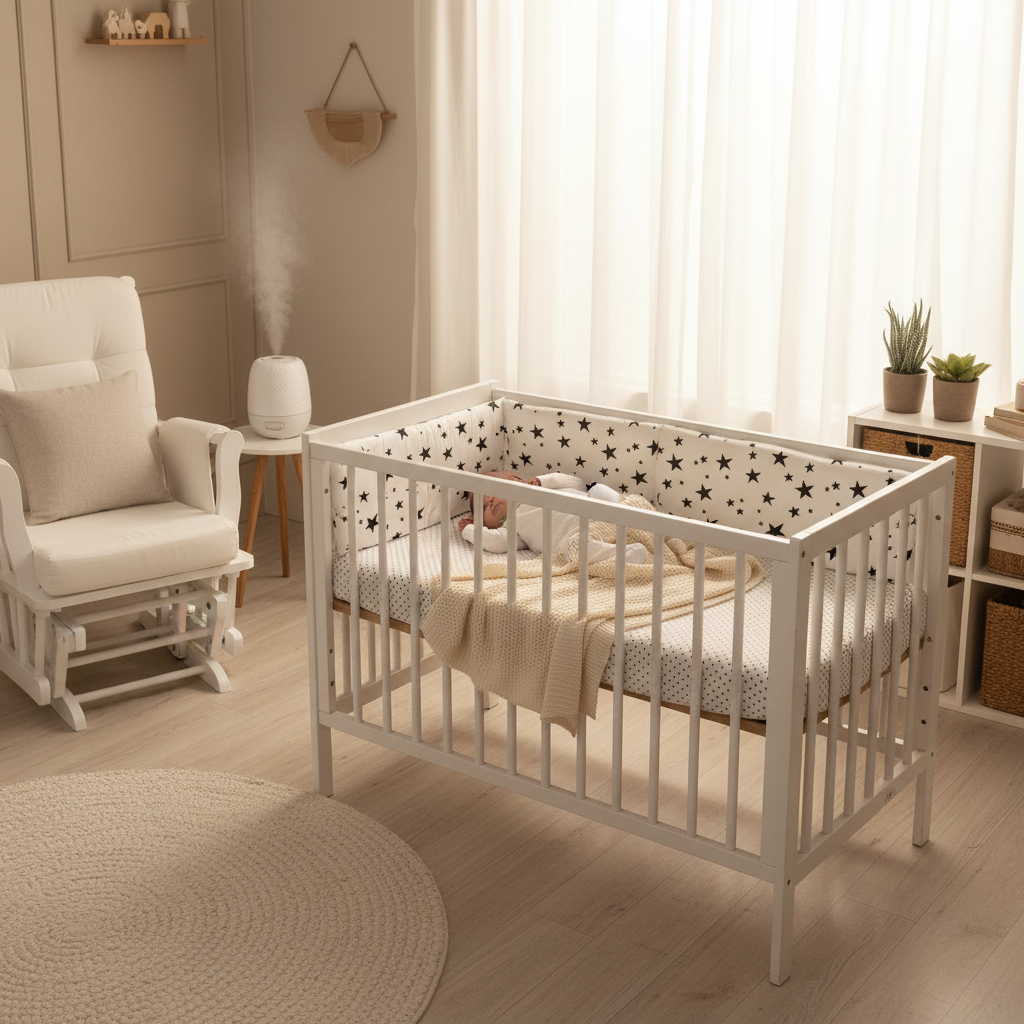 Tour de lit etoile | Blanc