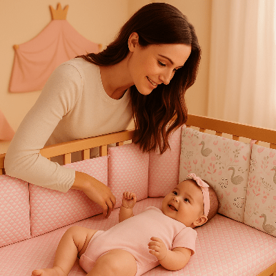 Tour de lit bébé | Nordique 6 coussins coton - Zoombébé