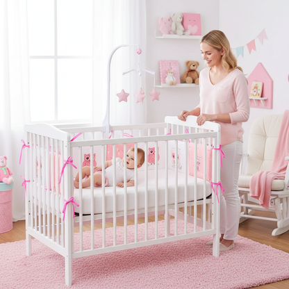 Tour de lit Douceur Enchantée hibou rose - maman