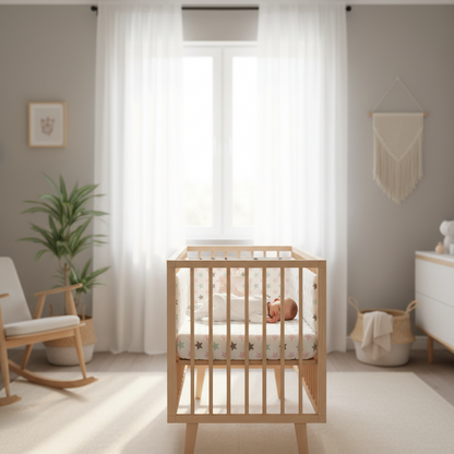 tour de lit toiles pastel ambiance nurserie claire