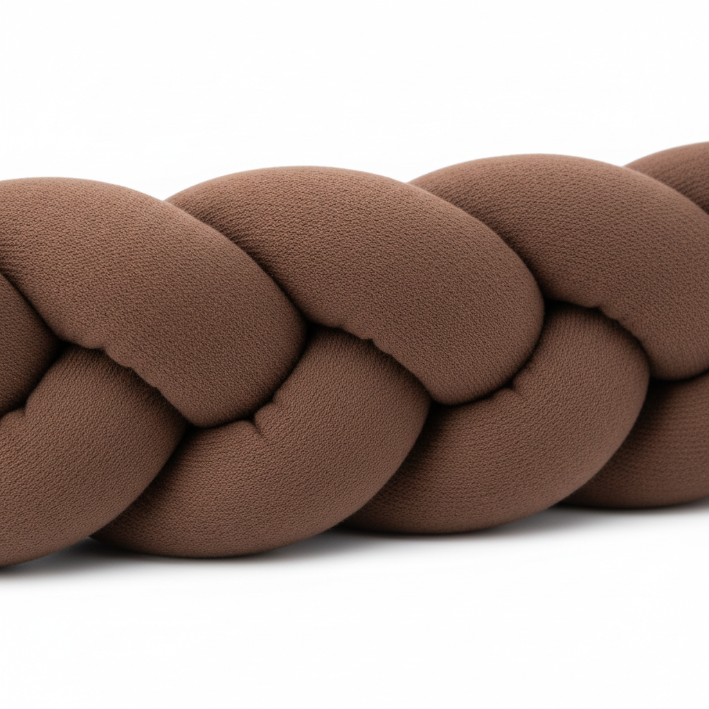 Tour de lit tressé chocolat texture