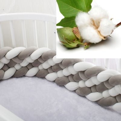 Tour de lit tressé| Blanc Gris™ - Zoombébé