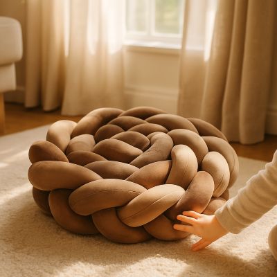 Tour de lit tressé - Chocolat